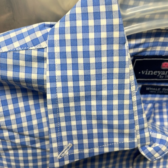 Boys XL Vineyard Vines Blue plaid button down - Picture 2 of 6